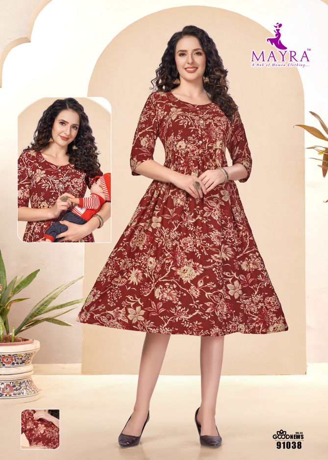 Good News Vol 5 By Mayra Feeding Printed Kurtis Wholesale Price In Surat
